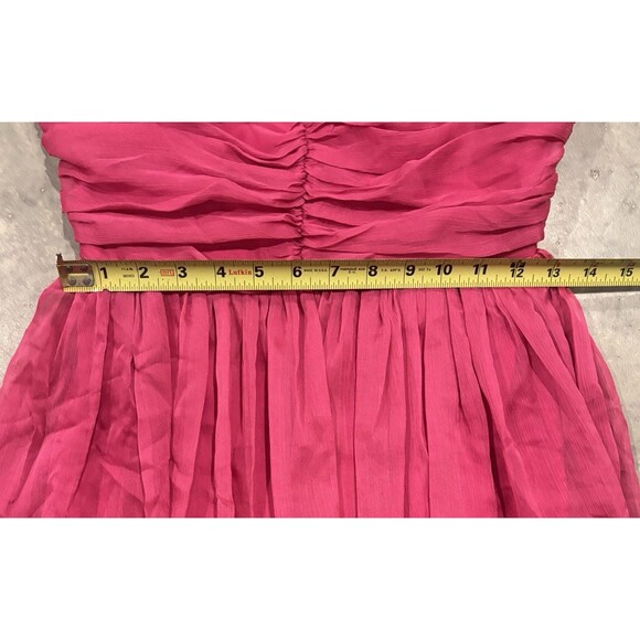 Lulu's Fuchsia Ruched Tie-Shoulder Ruffle Mini Dress - Picture 6 of 8